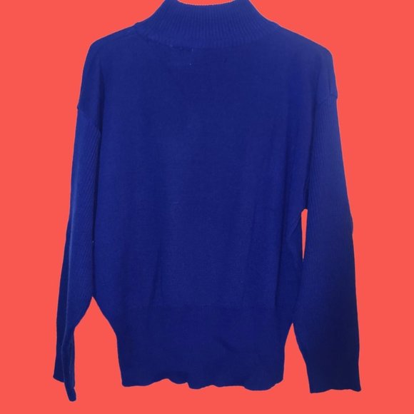 Vintage Royal Blue 80s Wool Blend Crewneck Sweatshirt! - Picture 4 of 6
